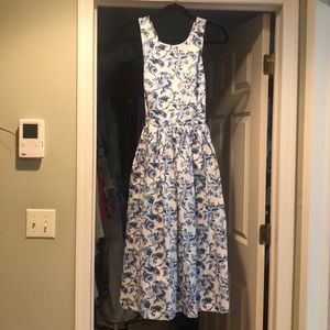 Jack Wills white/light blue midi dress